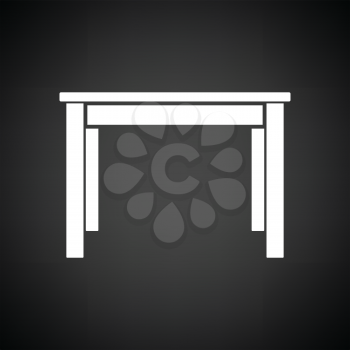 Dinner table icon. Black background with white. Vector illustration.