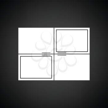Wall cabinet icon. Black background with white. Vector illustration.
