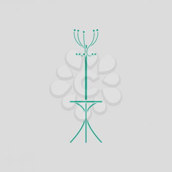 Office coat stand icon. Gray background with green. Vector illustration.