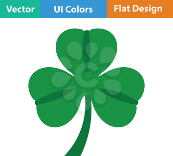 Shamrock icon. Flat color design. Vector illustration.