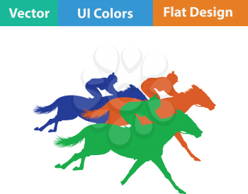Horse ride icon. Flat color design. Vector illustration.