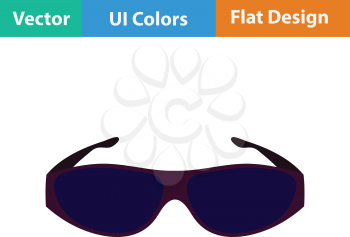 Poker sunglasses icon. Flat color design. Vector illustration.