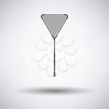 Icon of Fishing net  on gray background, round shadow. Vector illustration.