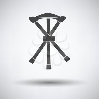 Icon of Fishing folding chair on gray background, round shadow. Vector illustration.