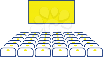 Cinema auditorium icon. Thin line design. Vector illustration.
