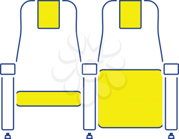 Cinema seats icon. Thin line design. Vector illustration.