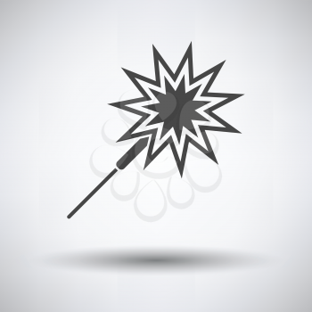 Party sparkler icon on gray background, round shadow. Vector illustration.