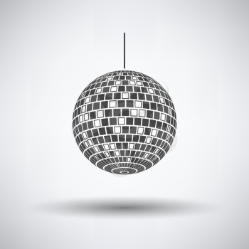 Party disco sphere icon on gray background, round shadow. Vector illustration.