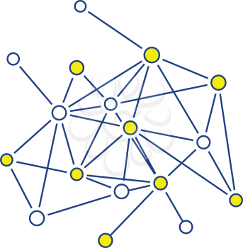 Connection net icon. Thin line design. Vector illustration.