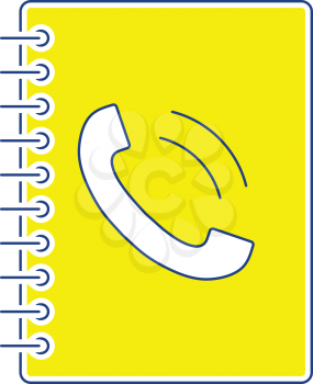 Phone book icon. Thin line design. Vector illustration.