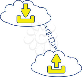 Cloud connection icon. Thin line design. Vector illustration.
