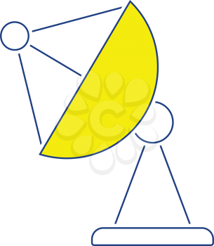 Satellite antenna icon. Thin line design. Vector illustration.