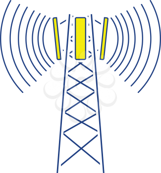 Cellular broadcasting antenna icon. Thin line design. Vector illustration.
