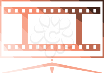Cinema TV screen icon. Flat color design. Vector illustration.