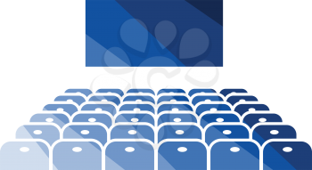 Cinema auditorium icon. Flat color design. Vector illustration.