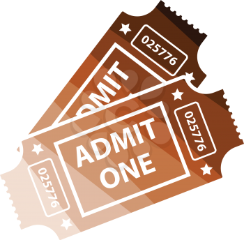 Cinema tickets icon. Flat color design. Vector illustration.
