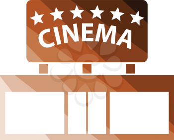 Cinema entrance icon. Flat color design. Vector illustration.
