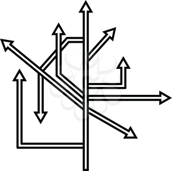 Direction Arrows Icon. Thin line design. Vector illustration.