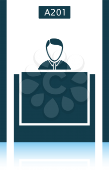 Bank clerk icon. Shadow reflection design. Vector illustration.