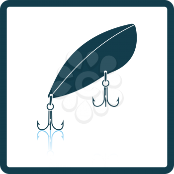 Icon of Fishing spoon on gray background, round shadow. Shadow reflection design. Vector illustration.
