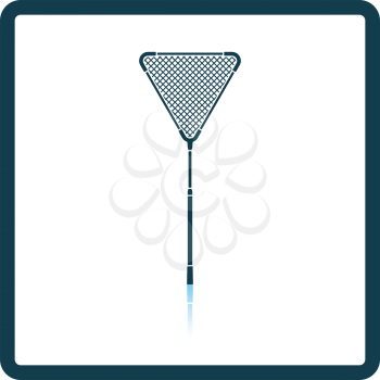 Icon of Fishing net  on gray background, round shadow. Shadow reflection design. Vector illustration.