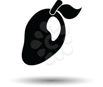 Icon of Mango. White background with shadow design. Vector illustration.