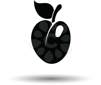 Icon of Plum . White background with shadow design. Vector illustration.