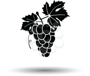 Icon of Grape. White background with shadow design. Vector illustration.