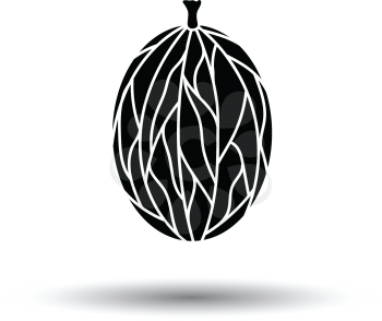 Icon of Gooseberry. White background with shadow design. Vector illustration.