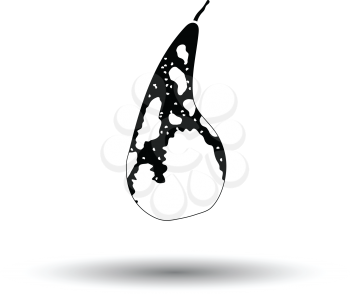 Icon of Pear. White background with shadow design. Vector illustration.