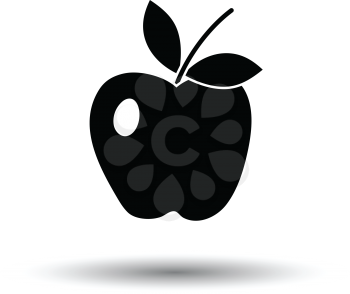 Icon of Apple. White background with shadow design. Vector illustration.