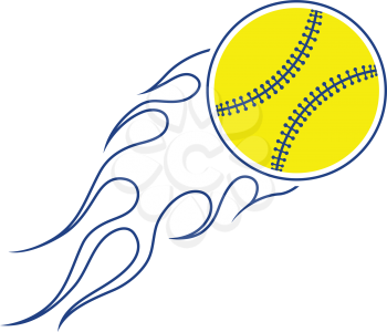 Baseball fire ball icon. Thin line design. Vector illustration.