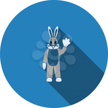 Hare puppet doll icon. Flat color design. Vector illustration.