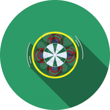 Carousel top view icon. Flat color design. Vector illustration.