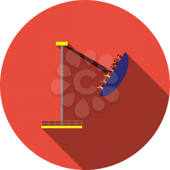 Boat the carousel icon. Flat color design. Vector illustration.