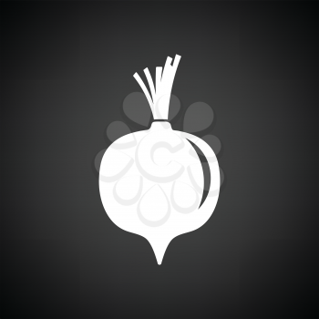 Beetroot  icon. Black background with white. Vector illustration.