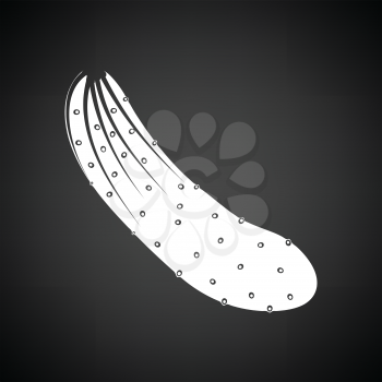 Cucumber icon. Black background with white. Vector illustration.