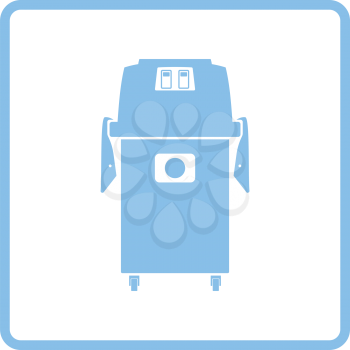 Vacuum cleaner icon. Blue frame design. Vector illustration.