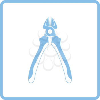 Side cutters icon. Blue frame design. Vector illustration.