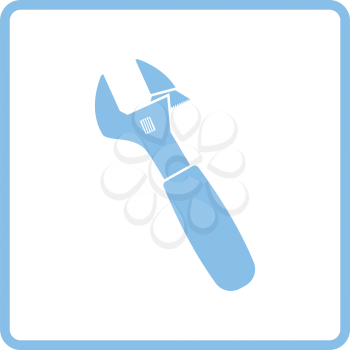 Adjustable wrench  icon. Blue frame design. Vector illustration.