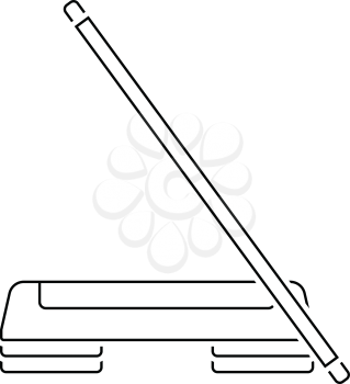 Icon of Step board and stick . Thin line design. Vector illustration.