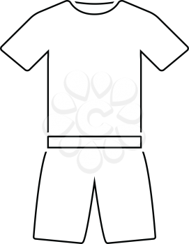 Icon of Fitness uniform . Thin line design. Vector illustration.