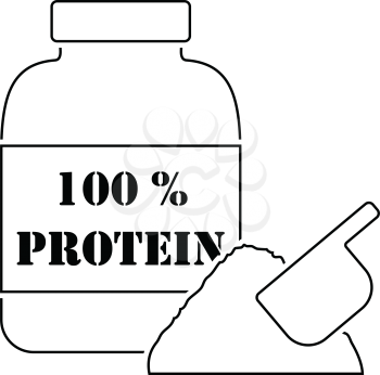 Icon of Protein conteiner. Thin line design. Vector illustration.