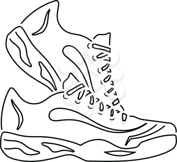Icon of Fitness sneakers. Thin line design. Vector illustration.
