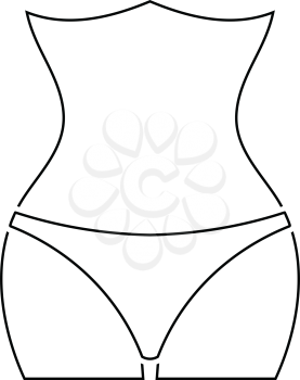 Icon of Slim waist . Thin line design. Vector illustration.
