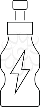 Icon of Energy drinks bottle. Thin line design. Vector illustration.