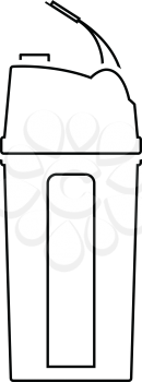 Fitness bottle icon. Thin line design. Vector illustration.