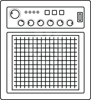 Audio monitor icon. Thin line design. Vector illustration.