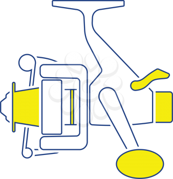 Icon of Fishing reel . Thin line design. Vector illustration.