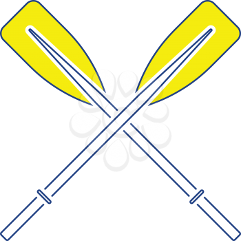 Icon of  boat oars. Thin line design. Vector illustration.